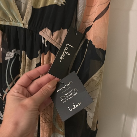 New! Lulus Floral Maxi Dress Chiffon - Picture 2 of 4